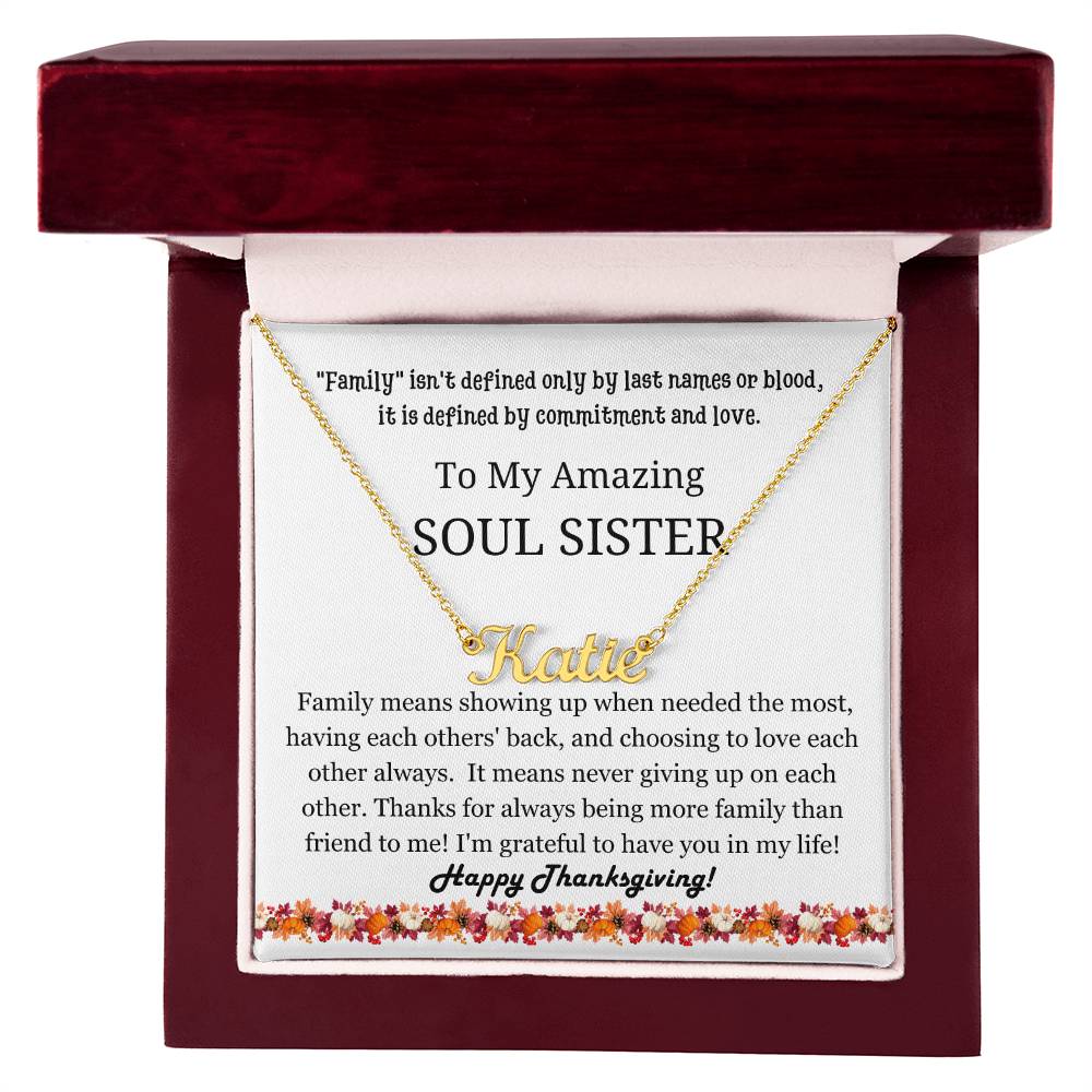 Personalized Name Necklace, thanksgiving gift for friend, soul sister