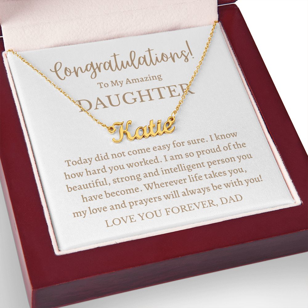 Custom Name Necklace, Graduation Gift for Daughter