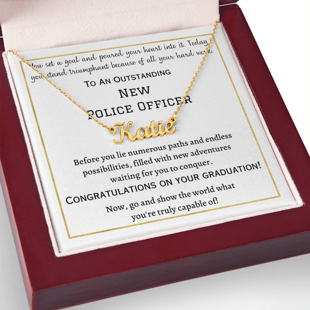 Personalized Name Necklace, graduation gift for police officer, gift for her