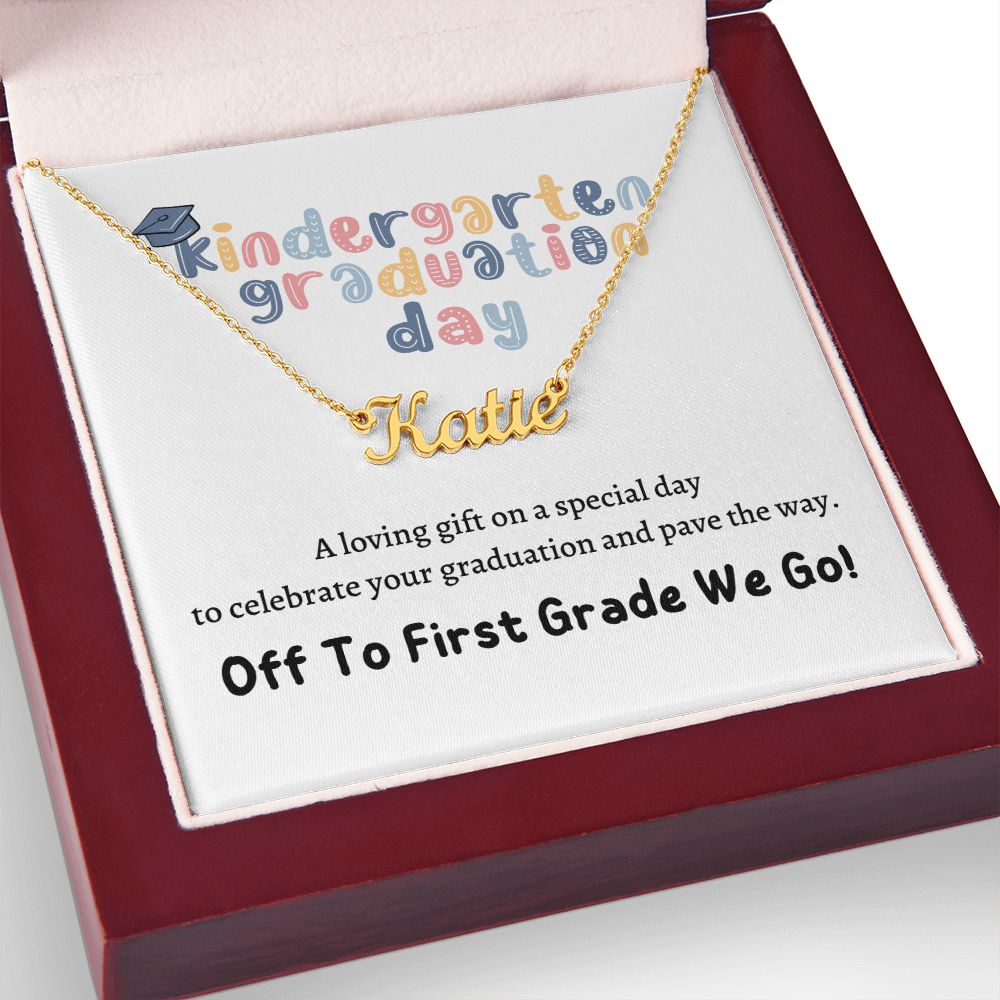 Custom Name Necklace, gift for Kindergarten Graduation for girl, niece, daughter, granddaughter