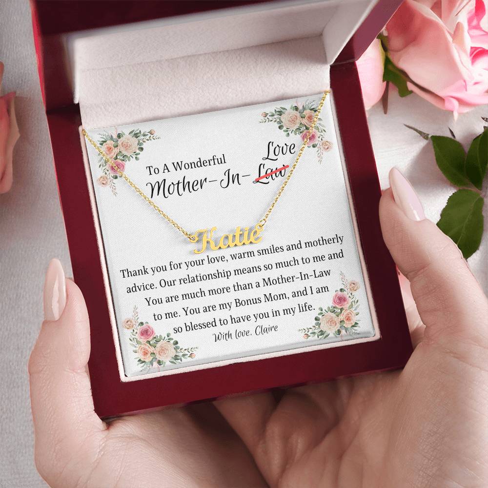 Personalized Name Necklace, gift for Mother-in-Law for Christmas, Mother's Day, her birthday, Thanksgiving