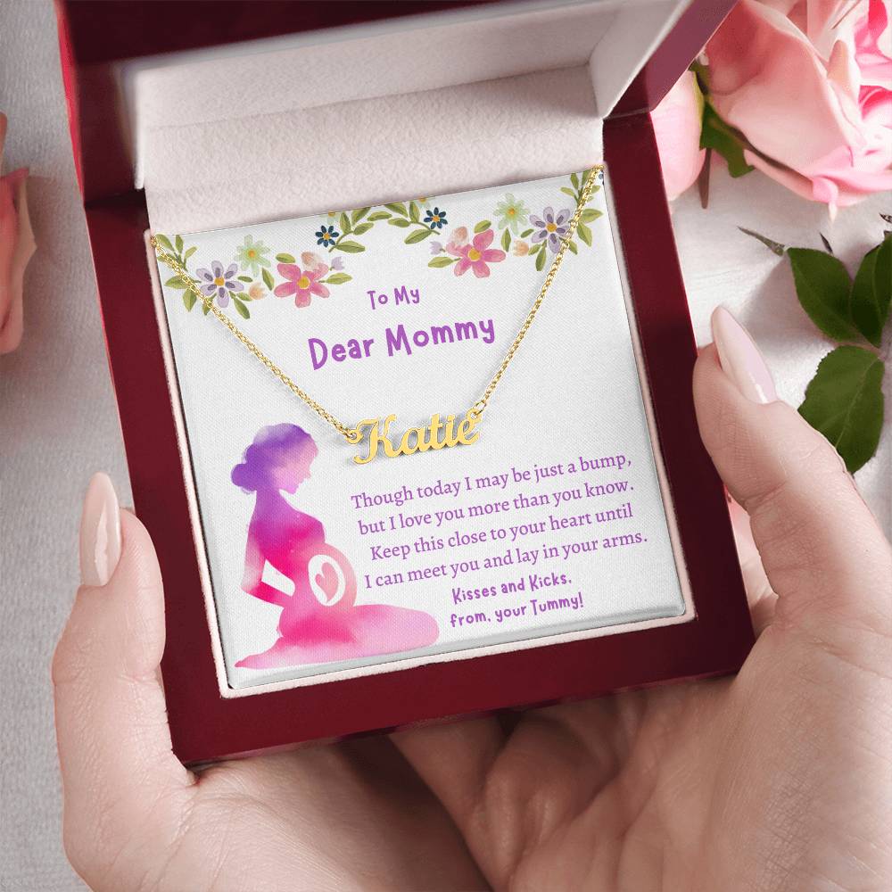 Personalized Name Necklace, gift for to be mom, future mom, mother, pregnant wife on Mother's day, her baby shower, her birthday