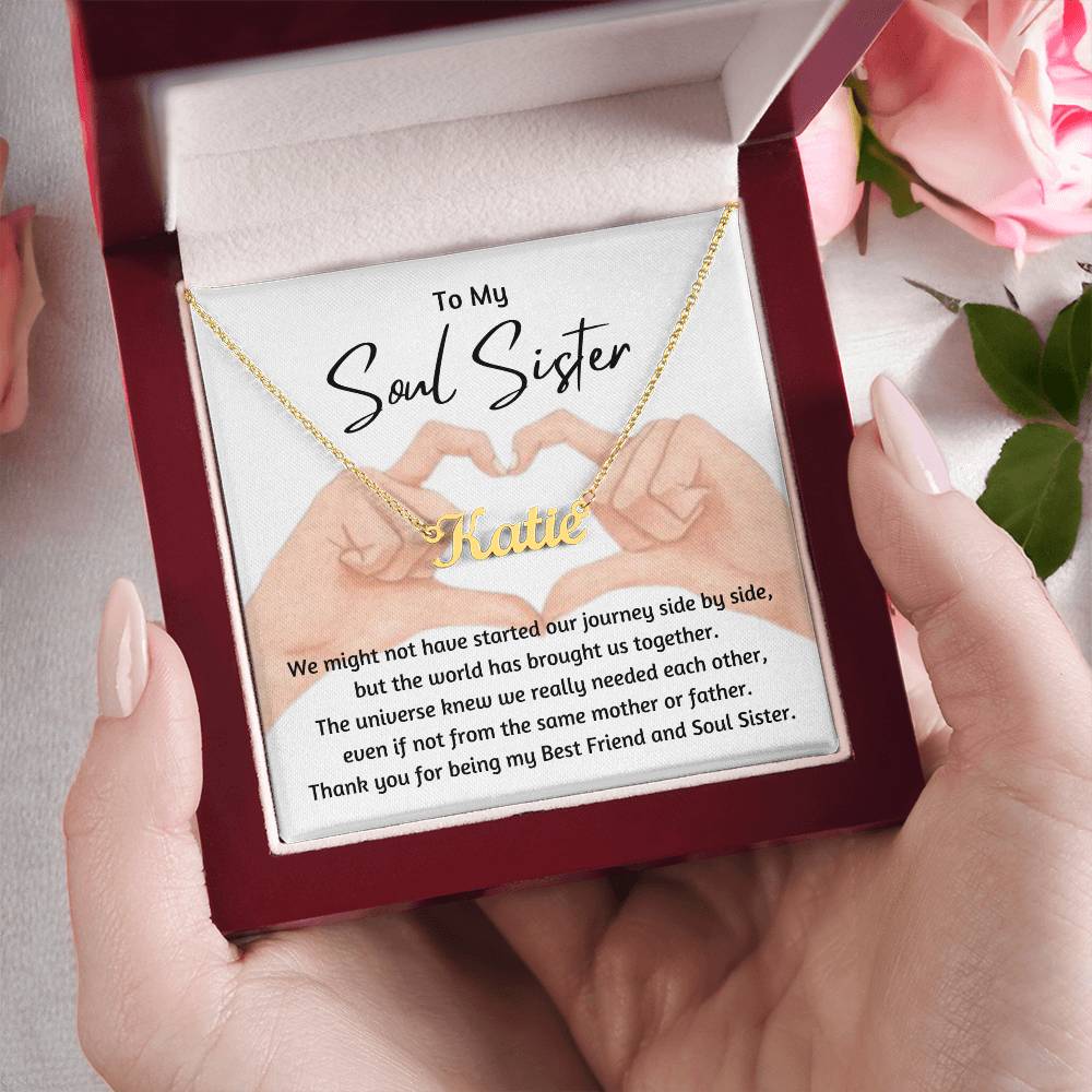 Personalized  Name Necklace, gift for soul sister for her birthday, Valentine's day, friendship day, thanksgiving