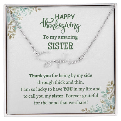 Signature Style Name Necklace, gift for sister for Thanksgiving