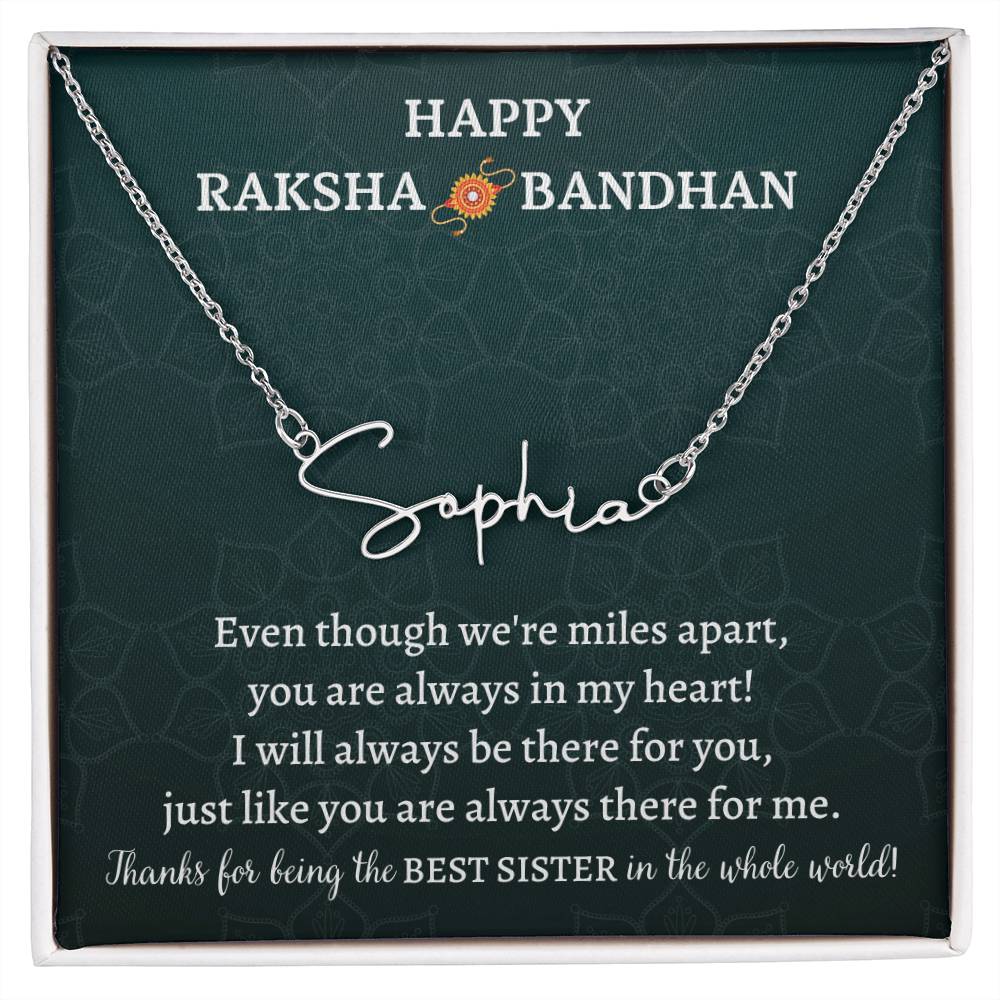 Custom Name necklace,  Rakhshabandhan gift for sister, rakhi gift