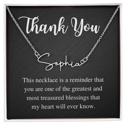 Signature Style Name Necklace, thank you gift for Mom, Wife, Sister, Friend, Aunt, Grandmother, Godmother, for Thanksgiving, Christmas