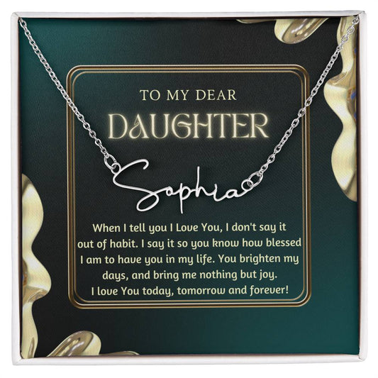 Signature Style Name Necklace, personalized gift for daughter for her birthday, Valentines Day