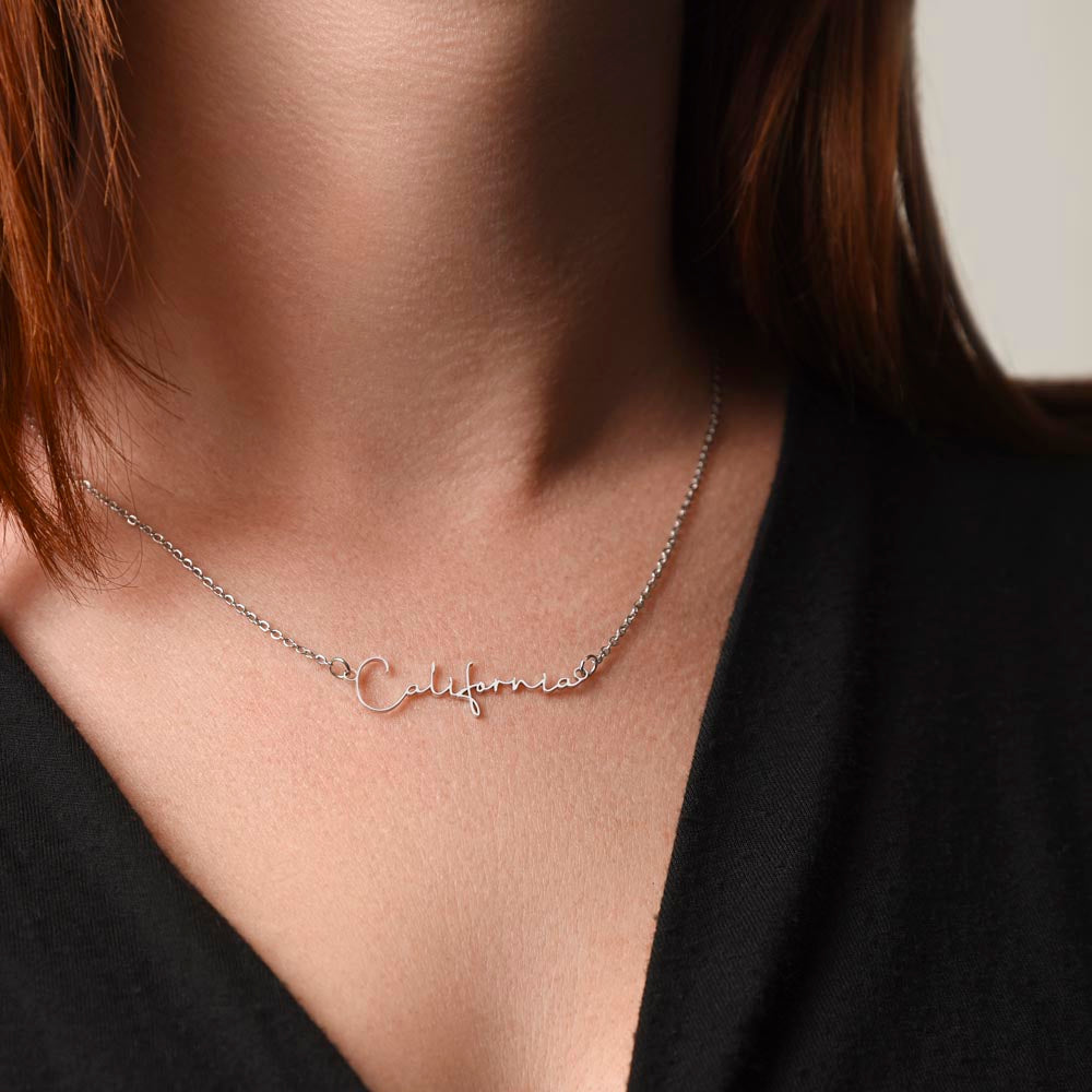 Signature Name Necklace, Graduation Gift for Daughter, Granddaughter, Cousin, Niece, Friend