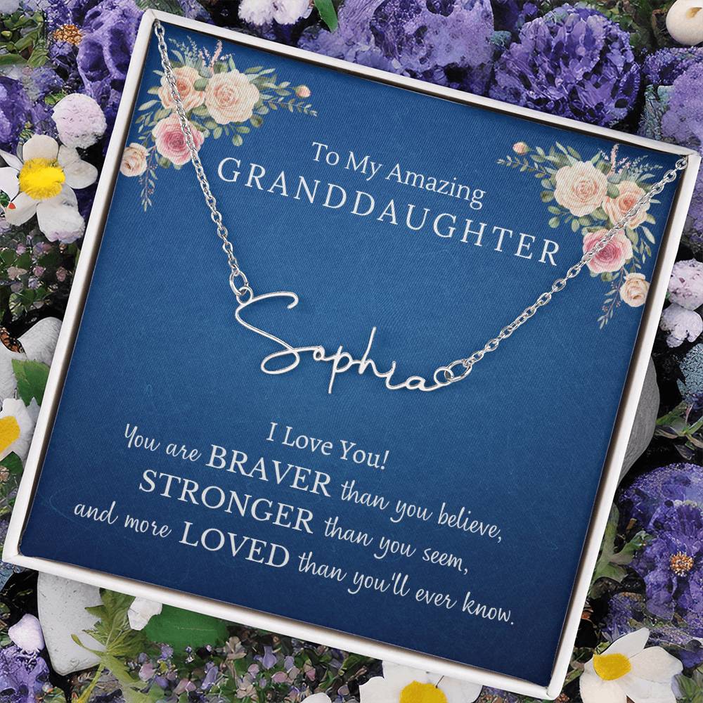 Signature Name necklace, gift for granddaughter