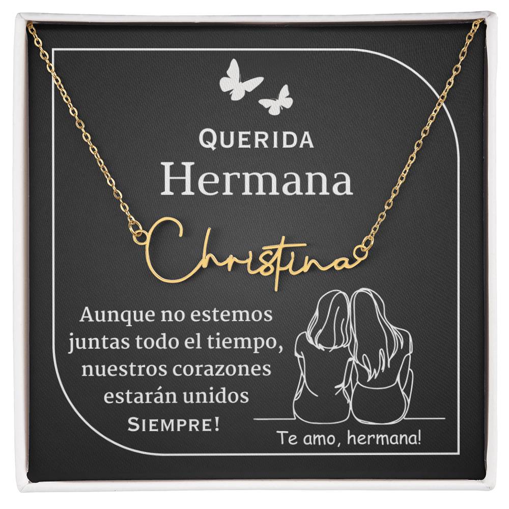 Collar Signature Style Name Necklace, regalo para hermana, gift for sister, spanish