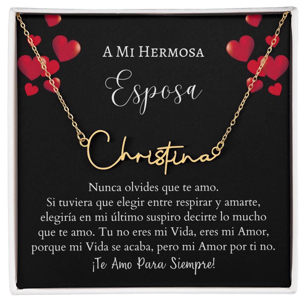 Collar Scripted Name necklace, regalo para esposa, en día de San Valentín, su cumpleaños, aniversario, Navidad