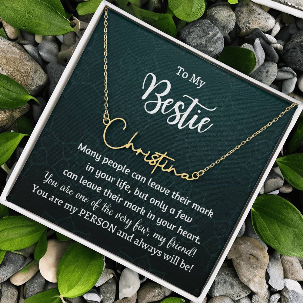 Signature Style Name Necklace, gift for Bestie, best friend, BFF, soul sister on her birthday, Thanksgiving, Christmas