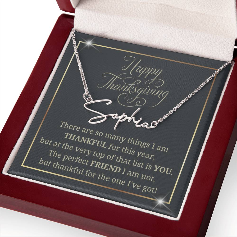 Signature Style Name Necklace, thanksgiving gift for friend, soul sister