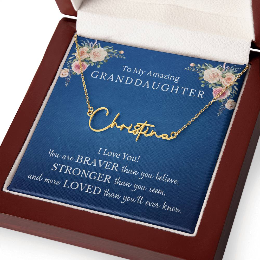 Signature Name necklace, gift for granddaughter