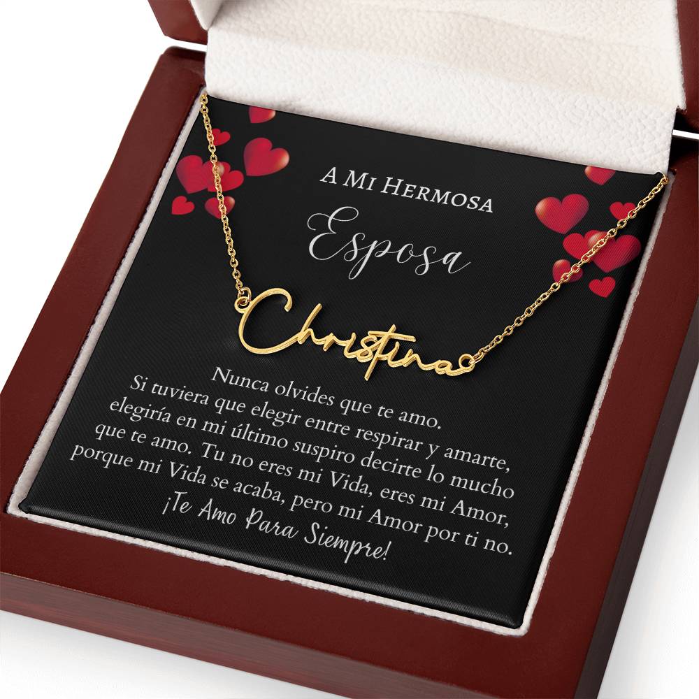 Collar Scripted Name necklace, regalo para esposa, en día de San Valentín, su cumpleaños, aniversario, Navidad