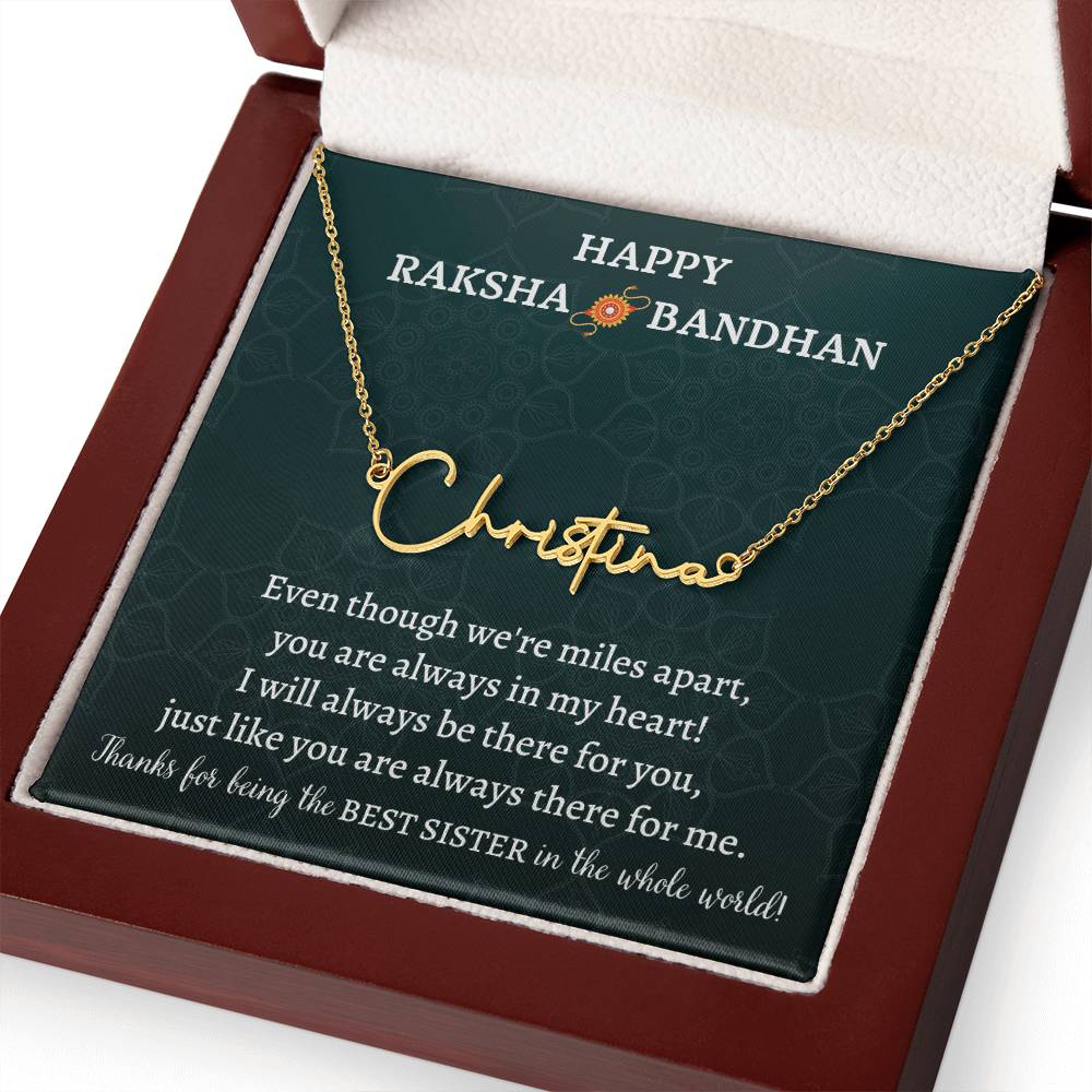 Custom Name necklace,  Rakhshabandhan gift for sister, rakhi gift
