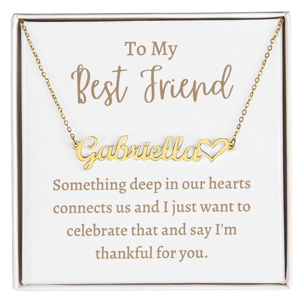 Heart Name Necklace, gift for best friend, Bestie, BFF, soul sister on her birthday, Thanksgiving, Christmas