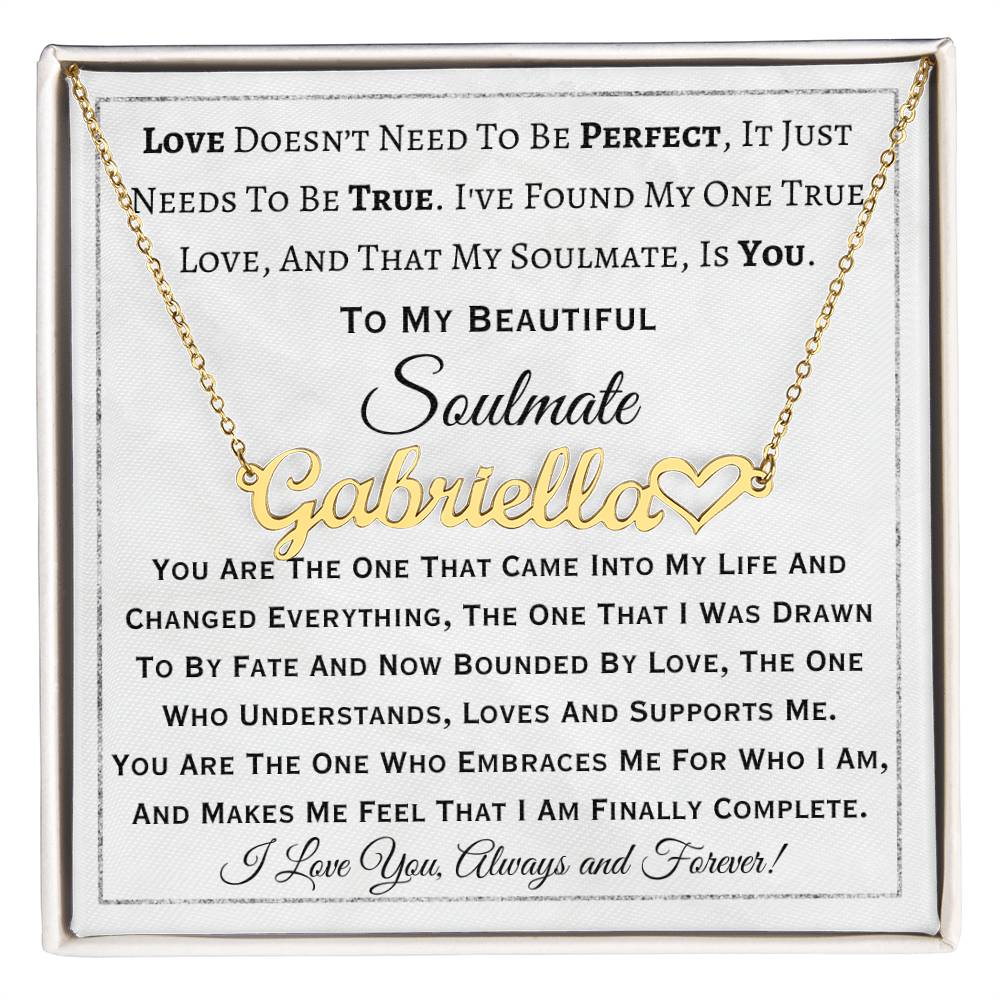 Personalized Heart Name Necklace, gift for soulmate, wife, girlfriend on her birthday, anniversary, Christmas, Thanksgiving