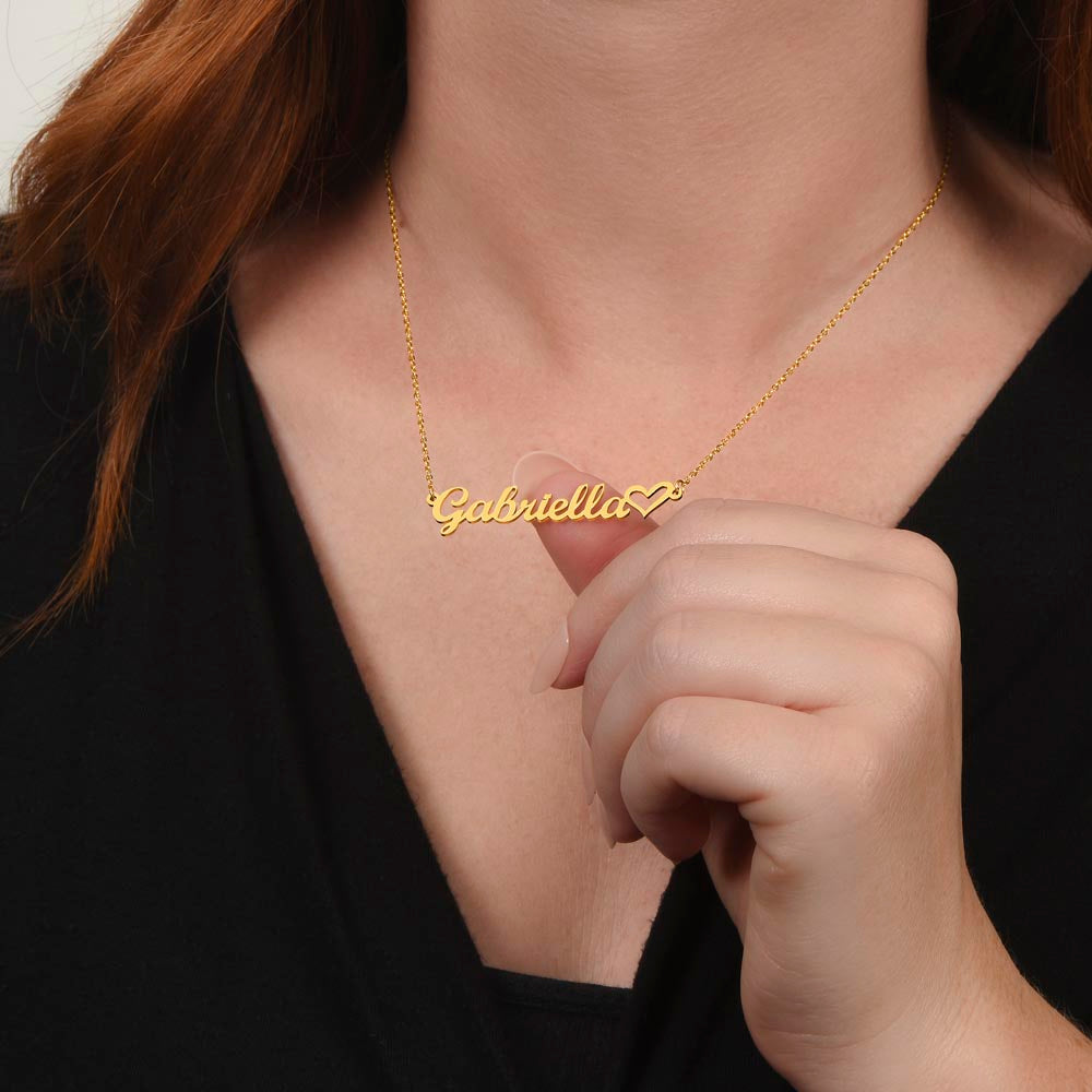 Personalized Heart Name Necklace, gift for Bonus Mom on Mother's Day