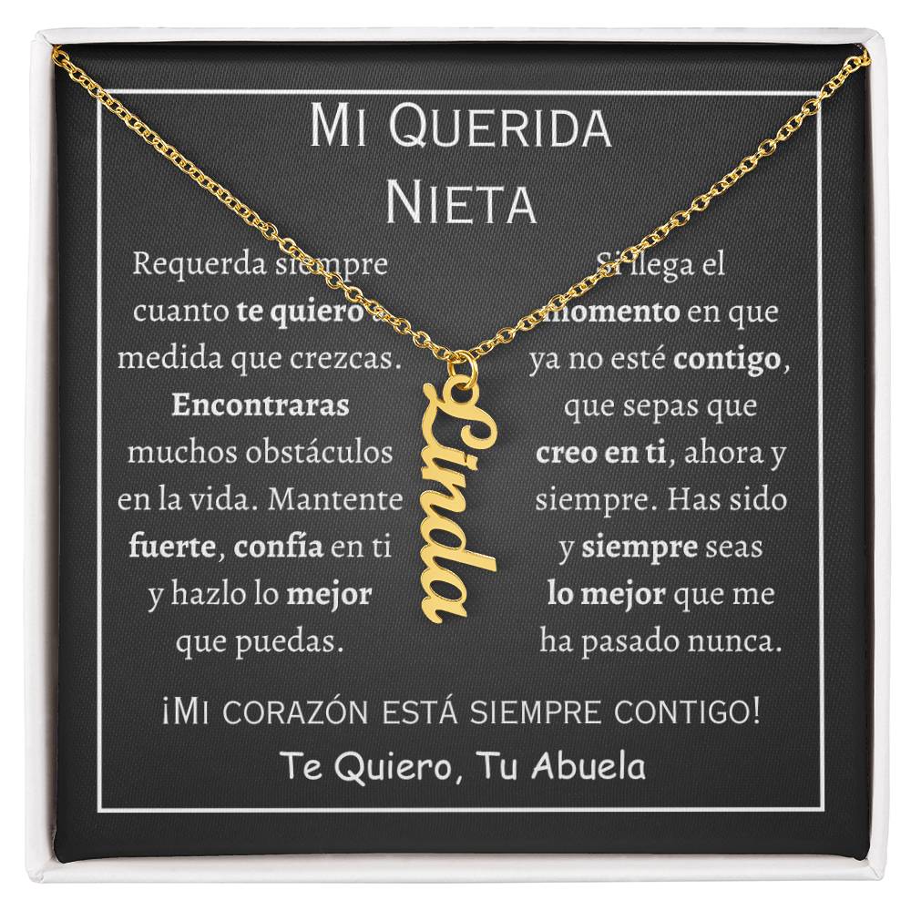 Collar Personalized Vertical Name Necklace, regalo para nieta para navidad, reyes