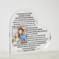 Printed Heart Shaped Acrylic Plaque, gift for step dad, step father, will you adopt me?