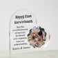 Printed Heart Shaped Acrylic Plaque, first Karwa chauth gift for son and daughter-in-law, sister-in-law, friend, couple gift