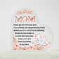 Printed Heart Shaped Acrylic Plaque, gift for Mother, Mom on Mother's Day, her birthday