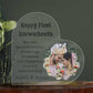 Printed Heart Shaped Acrylic Plaque, first Karwa chauth gift for son and daughter-in-law, sister-in-law, friend, couple gift