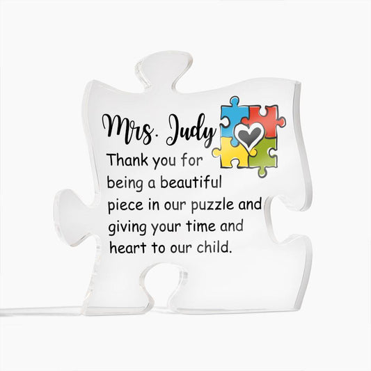 Printed Acrylic Puzzle Plaque, gift for teacher, autism awareness