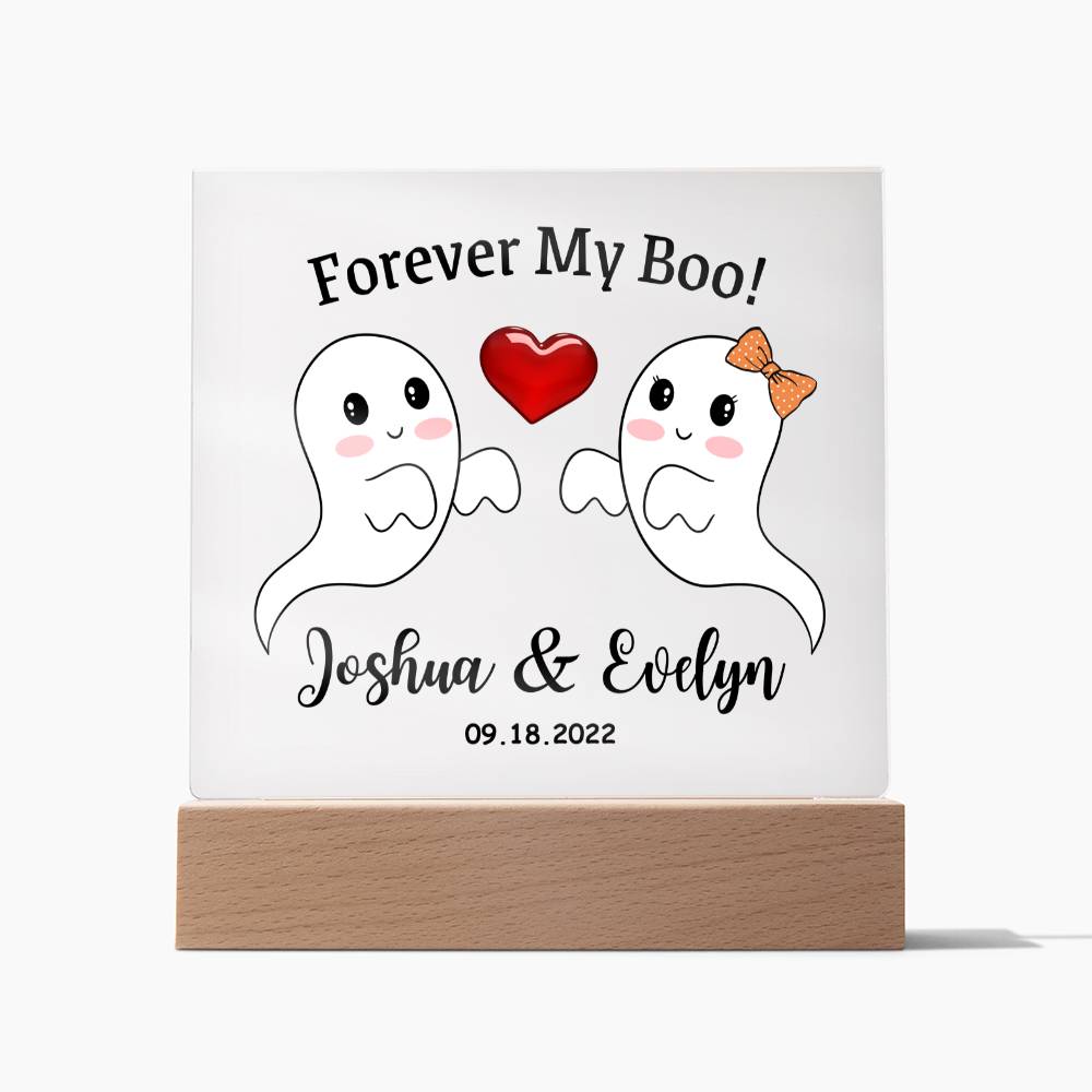 Square Acrylic Plaque, Personalized gift for husband or wife on Halloween