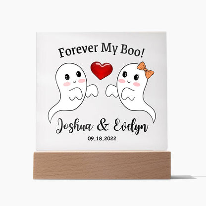 Square Acrylic Plaque, Personalized gift for husband or wife on Halloween