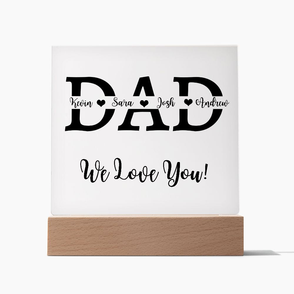 Acrylic Square Plaque, gift for Dad, Father, on Father's Day, his birthday