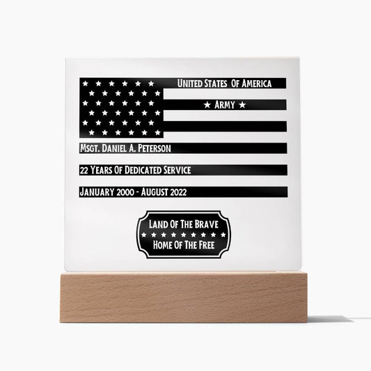 Square Acrylic Plaque, Veterans Day gift for Him, Father, Uncle, Husband, Brother