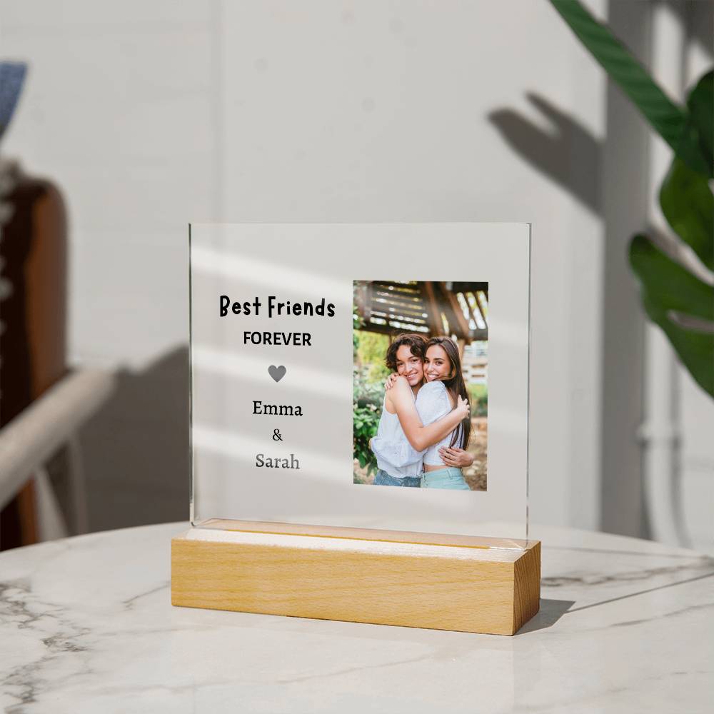 Personalized Acrylic Square Plaque with picture, gift for friend on her birthday, friendship day