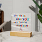 Acrylic square plaque, Autism awareness gift