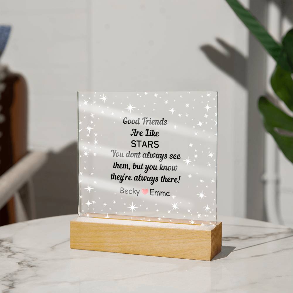 Personalized Acrylic Square Plaque, gift for friend, soul sister, bestie, bffs, at a distance