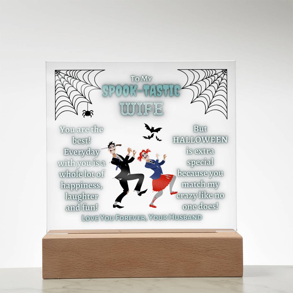 Square Acrylic Plaque, gift for wife for Halloween