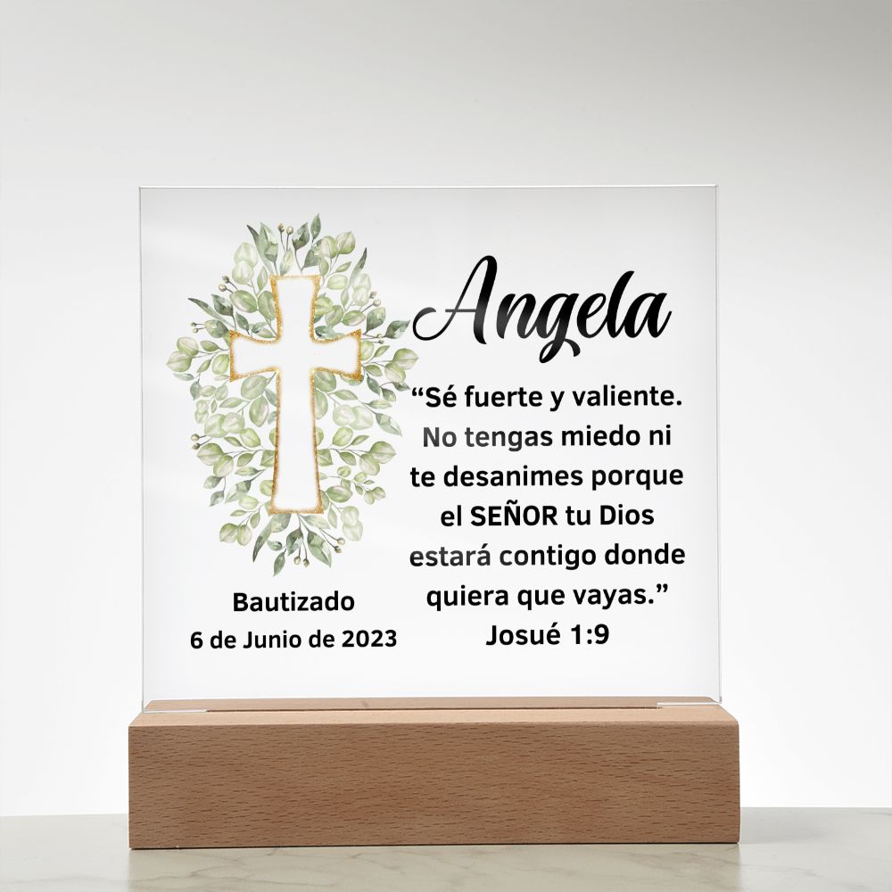 Acrylic Square Plaque, Placa cuadrada acrílica, regalo de bautizo para él o ella, Baptism gift