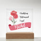 Personalized Birth month flower Square Acrylic Plaque, gift for daughter, friend, mother