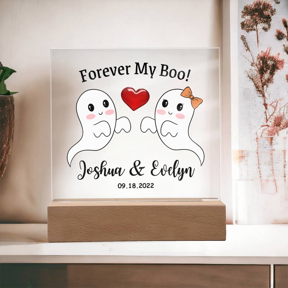 Square Acrylic Plaque, Personalized gift for husband or wife on Halloween