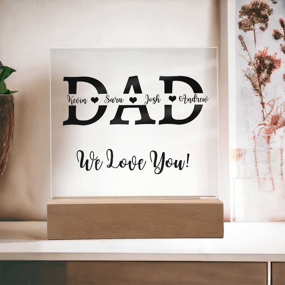 Acrylic Square Plaque, gift for Dad, Father, on Father's Day, his birthday