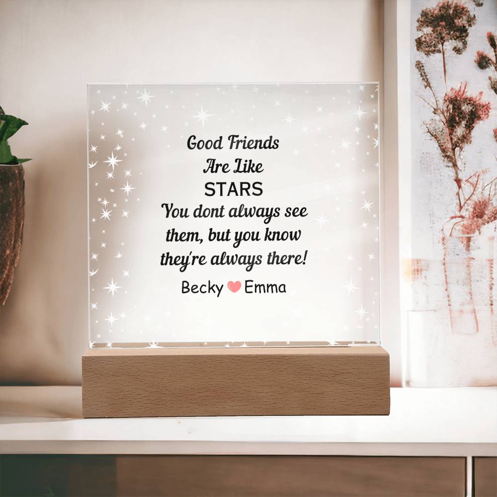 Personalized Acrylic Square Plaque, gift for friend, soul sister, bestie, bffs, at a distance