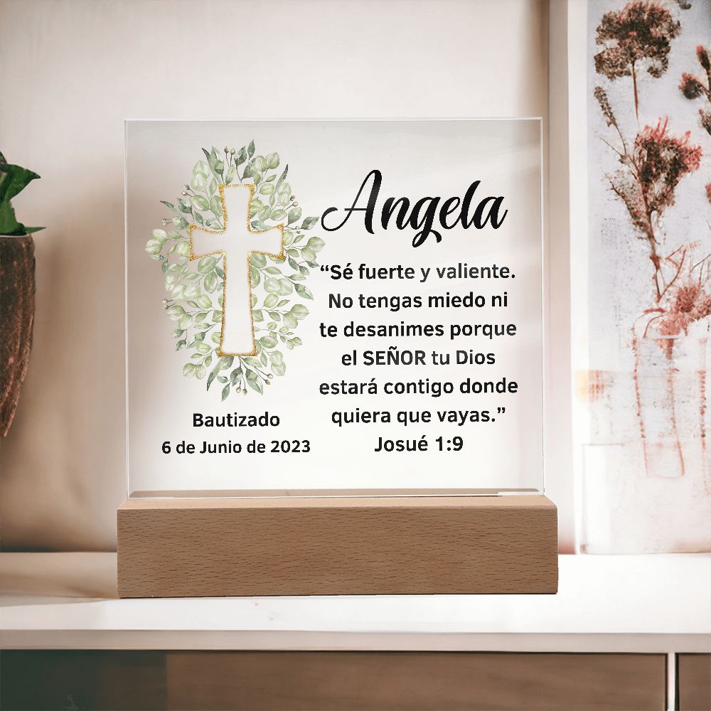 Acrylic Square Plaque, Placa cuadrada acrílica, regalo de bautizo para él o ella, Baptism gift