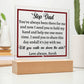 Printed Square Acrylic Plaque with LED, wedding gift, gift for step dad, will you walk me down the aisle