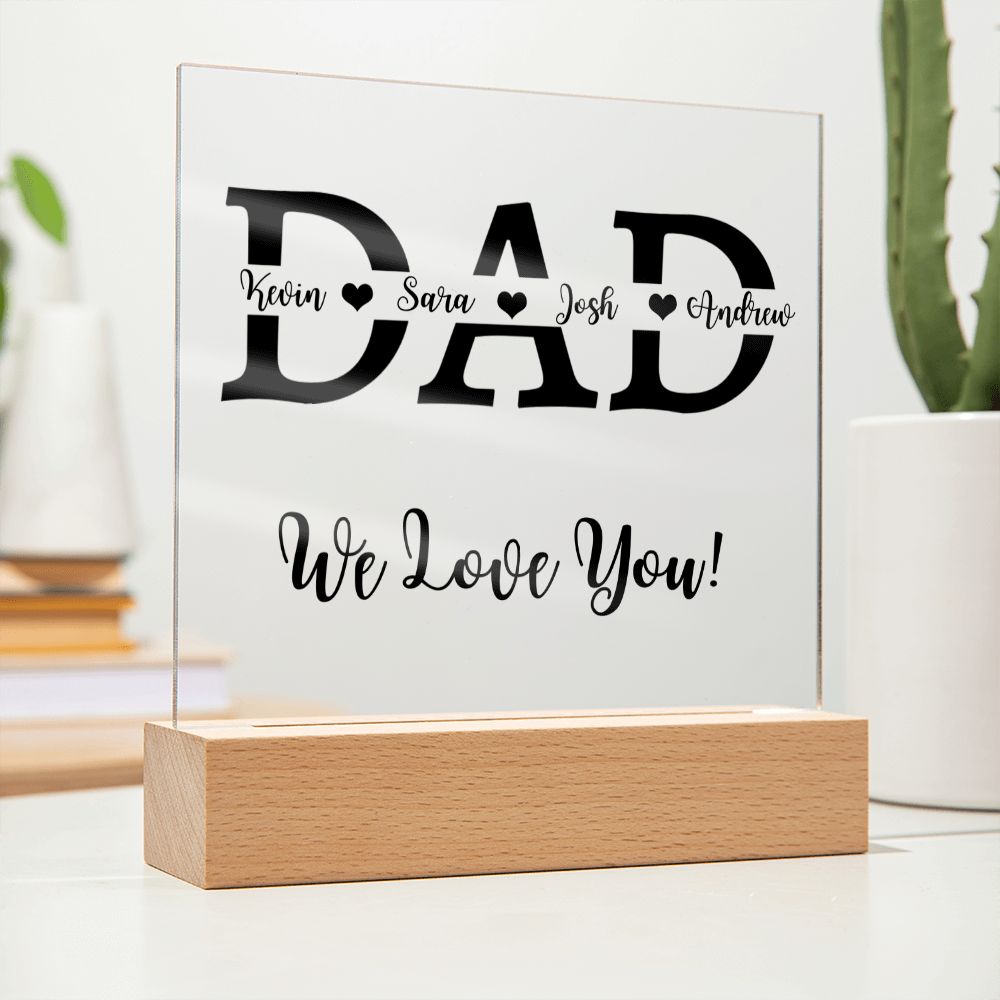 Acrylic Square Plaque, gift for Dad, Father, on Father's Day, his birthday