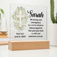 Acrylic Square Plaque, Baptism/Dedication gift for him or her