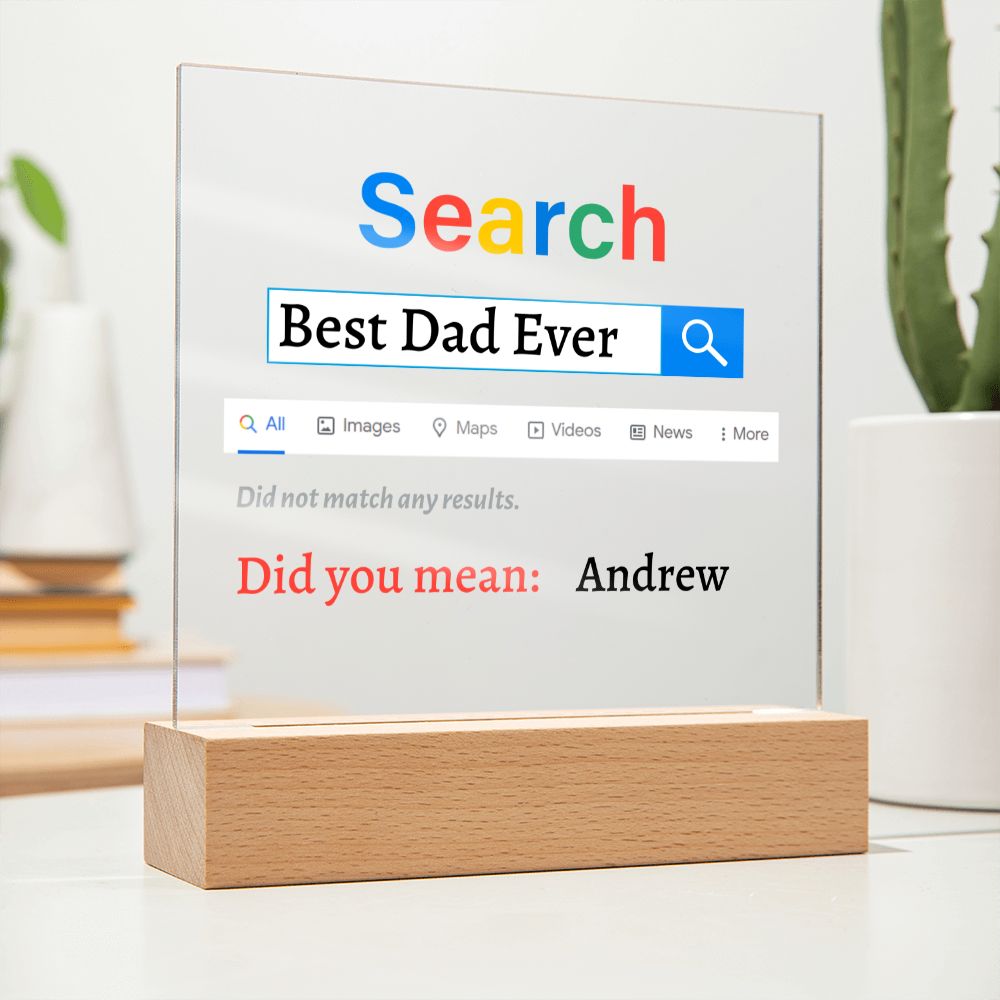 Acrylic Square Plaque, gift for best dad ever for Father's Day, his birthday etc