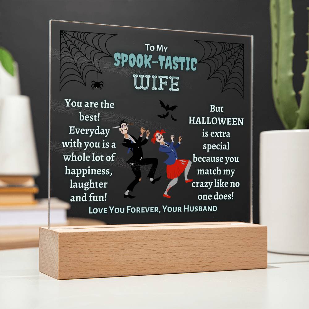 Square Acrylic Plaque, gift for wife for Halloween