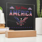 Acrylic Square Plaque, God Bless America, gift for 4th of July, Veteran's Day