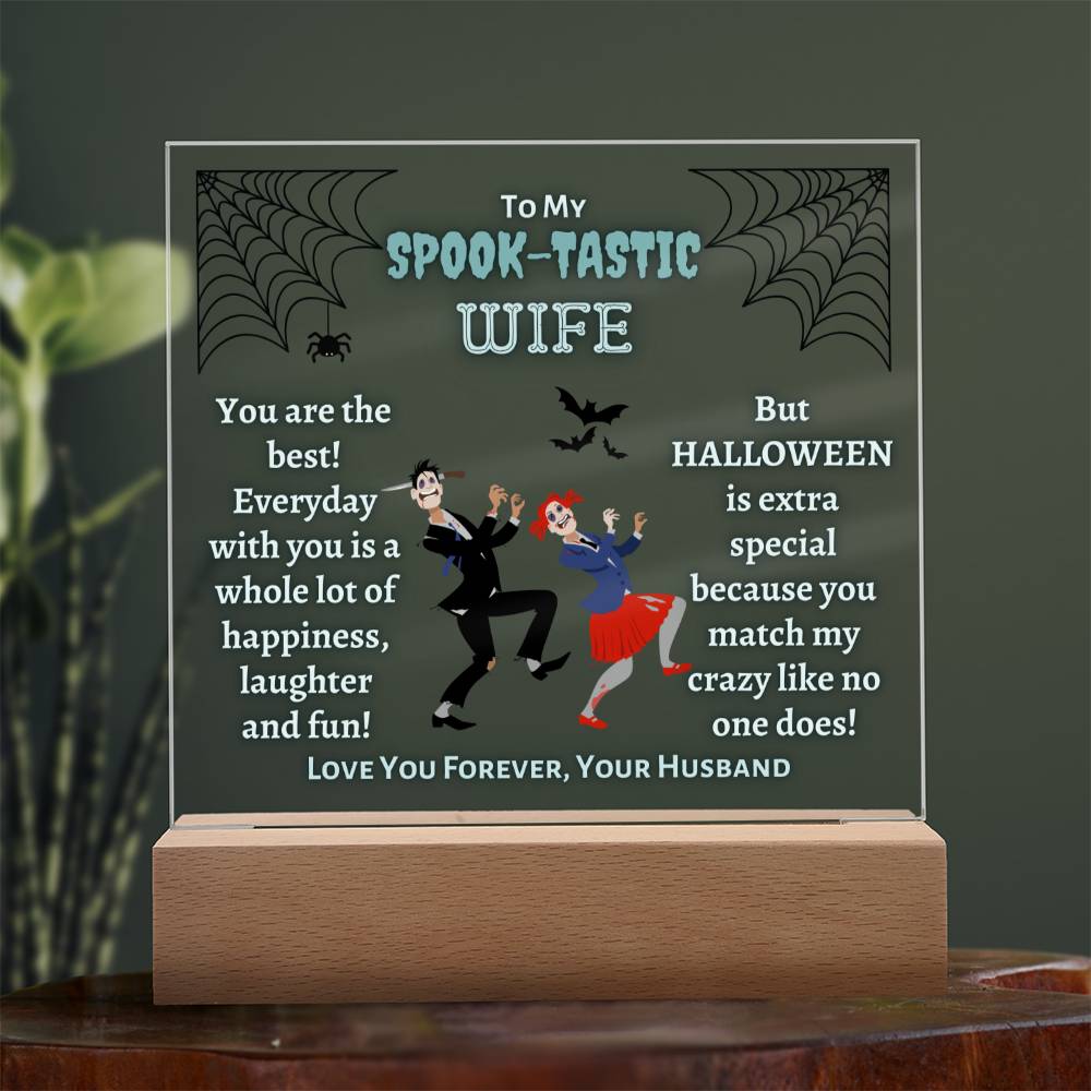 Square Acrylic Plaque, gift for wife for Halloween